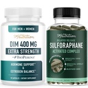 Sulforaphane Complex & 400mg DIM dodatek pro zvýšenou rovnováhu estrogenu pro ženy 124; Advanced Microbeadlet Hormon Balance Dodatek (60 Služeb) s extra sílu DIM (90 Služeb)
