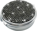 Bling Pill Pouzdro pro Purse Medicine Vitamin Kontejner Držák Kapesní Pouzdro Kulatý Medicína Pořadatel pro vitamín / Fish Oils / Doplněk Cestovní medicína Kit (3 Complex Black)