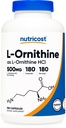 Nutricost L- Ornithin 500mg, 180 Kapsle - Non- GMO a gluten zdarma