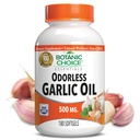 Botanická volba Odorbess Česnek Oil Softgels - Antioxidant Cholesterol a doplněk imunitní podpory pro dospělé - Gluten zdarma Non- GMO - 180 pilulky