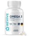 Revive MD Omega 3 Rybí olej doplňky pro muže a ženy - Softbels s EPA & DHA Fatty Acids for Health Skin & Joints, Heart & Brain Support - Vegan- Friendly, Gluten- Free (120 Softbels, 60 Servings)