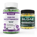 NEVISS Nikotinamid 500 mg gumové řasy + mořské řasy vápníkové gumy Bundle