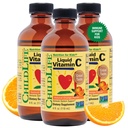Dětský život ESSENTIALS tekutý vitamín C - čistý vitamín C Tekutý dodatek pro děti, imunitní systém podpora, Velká chuť - Přírodní Orange Flavor, 4 Fl Oz (balení po 3)