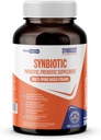 Syndikace probiotické denní péče pro ženy a muže s dvojitým přínosem 5 probiotických a prebiotických kmenů, rovnováha střevní zdraví a zmírňuje zácpu, přátelské cestování, 30 kapslí (2 miliardy CFU / sloužící)