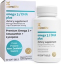 Xtendlife Omega 3 DHA Plus Fish Oil for Heart, Brain, Eye & Skin Health - 1100mg Omega33 s DHA, EPA, Lycopene & Astaxanthin - 1 měsíční zásoba (60 Počet)