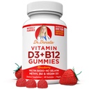 Vitamin D3, B12 Gummies by Dr. Danielle, Vegan denní dodatek pro dospělé a děti, non-GMO, Vitamin D3 1000 IU & 250 mcg Vitamin B12, 2 měsíční zásoba (60 Gummies)