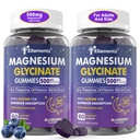 Glycinát hořečnatý Gummies 500mg / 250mg pro dospělé děti Děti Děti, Cukr Volný hořčík Klidný Spánek Pomoc, Děti Spící Gummie s L- Theanine Glycine B6 pro spánek, klid, svalovina, Relax Brain, No Melatonin, 2Pack