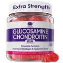 Glucosamine Chondroitin Gummies, Sugar Free Glucosamine Chondroitin MSM dodatek, Extra síla s Boswellia Turmeric, Hydrolyzované kolagen & Hyaluronic Acid, Kostní zdraví pro muže a ženy, 60 Cts