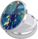 Nipichsha Pill Box, Malý Pouzdro na pero pro Purse & Pocket, Roztomilý Pořadatel Travel Medicine, Portable Medicine Container Holder to Hold Vitamíny, Léky, Rybí olej a doplňky, Teal Gold Marble
