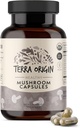TERRA ORIGIN Zdravý houba Komplexní dodatek 124; 90 Kapsle 124; Reishi, Lions Mane, Changa, Cordyceps, Maitake current 124; Imunity & Nootropní Brain Support Current 124; Certified USDA Organic, Non GMO, Vegan