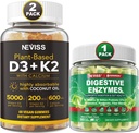 NEVISS Vitamin D3 5000iu & K2, vápníkové gumy & trávicí enzymy