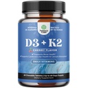 Vitamin D3 s doplňkem K2 MK7 - Vitamin D3 2000 IU Tablety a K2 pro imunitní podporu Bone Health Health Joint Support Bone Strength and Mood Boost - VIT imunitní systém - 60 Počet