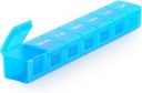 Sukuos Extra velký týdenní pilulkový pořadatel, 7 den denně Pill Box Případ Artritis Friendly, Silkscreen Tištěná medicína Kontejner s čirým lidem pro vitaminy, rybí oleje nebo doplňky (modrá)