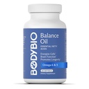 BodyBio Balance Oil - Vegan Omega 3 6 dodatek - Cold- Pressed Safflow & Flaxseed Oil - Podporuje funkci mozku, zdravou pleť, a mood