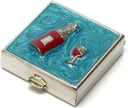 9328 Náměstí Malé Pill Box Organizátor Aqua Blue Silver Ženy Cestovní Pill Pouzdro Kapsa Kapesní Kontejner Denní portable Medicine Vitamin Box Medikace Dodatek Mini skladování