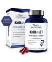 1MD Nutrition KrillMD - Antarktida Krill Oil Omega 3 Dodatek s Astaxanthin, EPA, DHA CARL 124; 2X účinnější než rybí olej 124; 60 Softgels