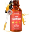 Vitamin B Complex Liquid Drops - Síla sublingvální formule, Maximalizuje absorpci a zvyšuje energii - B1, B2, B3, B5, B6, B7, B9, B12 - Přírodní doplněk pro imunitu (B Complex)
