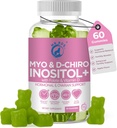Inositol Gummies PCOS s folátem a vitaminem D - Myo & D-Chiro Inositol Blend, 40: 1 poměr, 60 Apple Flavor Gummies