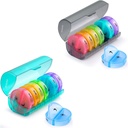 2 Pack Týdenní pilulkový pořadatel 7 den 2 krát denně, Sukuos Velké denní pilulky Pouzdra pro pilulky / vitamín / rybí olej / doplňky, BPA zdarma pilulkový box, snadné čištění