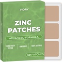 Zinek Záplaty (balení po 60) - 100% přírodní Patch pro ženy a muže - s Biotin - Imunitní & Podpora těla - Vylepšený vzorec