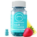SugarBearPro Vlasové vitamíny Gummy 1 měsíc Dodávka, Extra síla Biotin 6000mcg pro růst vlasů, Vegan Vitamin B12, MSM, Inositol, Omega 3, Elderberry, Certified Kosher, Halal, Cruelty-Zdarma