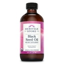 HERITAGE STORE Black Seed Oil, Organic, Cold Pressed Nigella Sativa Dodatek s Thymoquinone, Omega 3 6 9, Antioxidant, Imunita, Cholesterol, Digestive, Heart & Přidat podporu zdraví *, Vegan, 8oz