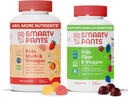 SmartyPants Kids Multivitamin + Fiber & Veggie Bundle: Omega 3 Fish Oil, Prebiotic Fiber, Gluten- Free, Three Fruit & Mixs Berry Flavors, Multi & Omegas (120 Počet) + Fiber & Veggies (60 Počet)