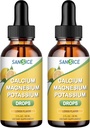 Draslík Draslík Magnesium Kapalné Kapky - vysoká absorpce Magnesium Glycinát Complex Liquid- Minerální doplněk s 600 mg vápníku 1000mg Draslík pro energetické spánkové relaxation-2 balení