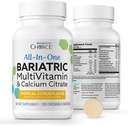 Bariatrická volba All- in- One Chewable Bariatric MultiVitamin s citronem železitým a vápenatým, Tropické Citrusy (120ct)