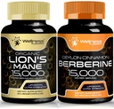 WELLNESS LABSRX Lions Mane Kapsle a Berberine Kapsle 124; Bundle