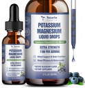 (2 balení) Draslík Magnesium dodatek tekuté kapky - 200mg draslík & 600mg Triple Complex Magnesium Glycinát tekutý citrát olej vysoká absorpce Potasio Support Bone, Svalovina, Kosti nohy