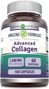 Amazing Appendias Advanced Collagen Supplementary 124; Collagen Type I, II & III, s vitaminem C & Hyaluronic Acid C124; 1600 Mg Per Serving C124; 180 Kapsle C124; Non- GMO C124; Gluten- Free C124; Made in USA