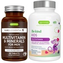 Multivitamin & Minerály pro muže + Pokročilé děti Multivitamin Gummy Vegan Bundle, s methylovanými B- vitaminy, vitamin A, C, D3 & E, čisté štítek, 60 tablet + 90 Berry Flavor Gummies, od Igennus