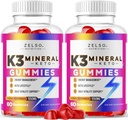 (2 Pack) K3 Minerální Keto Gummies - Keto K3 Minerální Gummies, K3 Minerální Advanced Formule Gummies - K3 Doplněk vitamínu, Keto ACV Gummies K3 Minerální Gummy - 120 Gummies pro 2 měsíce