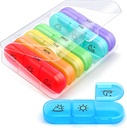 AIMI Weekly Pill Organizátor 3 krát denně, Velké 7 dní Pill Box 3 krát denně s odděleným nádobím, Přenosné Pouzdro na pilulky pro léky, vitamíny, rybí olej a doplňky