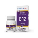 Superior Source No Shot Methylkobalamin B-12 5000 mcg - Vitamin B-12 na podporu výroby energie, Brain Health & Celkově Wellness - Sublingvální tablety pro rychlou absorpci - 60 Rozkládací tablety