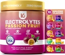 Keppi Electrolytes Powder - Passionfruit Flavor - No Cukr Hydration Supplement with Draslík, Magnesium, Sodík - 50 Servings - Keto, Vegan, Fasting- Friendly, Nula Calorie Electrolyte Drink