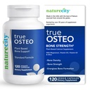 NatureCity True- Osteo Plant- Based Supplement for Bone Strength 124; AlgaeCal Calcium & Magnesium, Plant- Based Vitamin D3, Vitamin K2, Silicon Clant124; Gentle on Stomach (120 Veggie Kapsle)