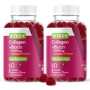 Viteey kolagen gumy s biotin gumy pro vlasy kůže a nehty Vitaminy - Biotin a kolagen doplňky pro ženy a muže - Vegan, gluten- Free - 120 Počet