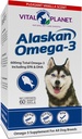 Vital Planet - Alaskan Omega33 Rybí olej dodatek pro psy s 600 mg Omega33, High in DHA a EPA z udržitelně sklizené Wild Catched Cold Water Fish, 60 Vanilla Softgels