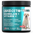 Quercetin pro psy s bromelainem a vitaminem C - alergie & Itch Relief, imunitní a zánětlivá podpora - 120 žvýkací tablety vyrobené v USA