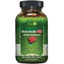 Irwin Naturals Brain Awake RED with Nitric Oxide Booster - 60 Liquid Soft- Gel - Podpora zdraví mozku a optimalizace výkonu - 20 Celkem služby