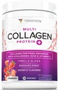 Multi kolagen Peptidy Prášek pro ženy - Hydrolyzované ochucené kolagen Prášek pro ženy s typy I II III V & X Vitamin C & Hyaluronic Acid pro vlasy kůže a nehty (Strawberry) - 30 Podání