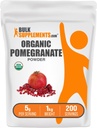 BulkSupplements.com Organic Pomegranate Powder - Granátový dodatek pro imunitní podporu, bylinný dodatek - Gluten Free, 5g per Serving, 1kg (2,2 kg) (balení po 1)