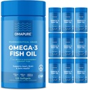 OMAPURE Wild Chycený Omega33 Doplňky s vysokou EPA & DHA (10 lahví, 120 Softgels) - Neškodlivý vzorec podporuje srdce a společné zdraví, Promotes funkce mozku