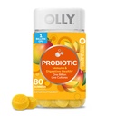 OLLY Probiotický Gummy, 1 miliarda CFU, imunitní a stravovací podpora, Žvýkací Probiotický dodatek, Mango, 80 Počet