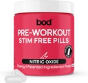 BOD Pre Workout pilulky s přírodní zelený čaj, Electrolytes, L-Theanine, Beet Root, podporuje energii, vytrvalost, cvičení výkon s No Jitters nebo Crash, Vegan Pre Workout pro ženy a muže, 120Pills
