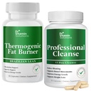DR VITAMIN Solutions Thermogenic Fat Burner and Detox Cleanse Bundle - 15 Day Cleanse for Weight Management, Gut Health, and Bloating Relief - 90 Kapsle