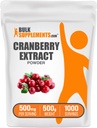 BulkSupplements.com Cranberry Extract Powder - Cranberry Flavoring Powder, Sourced from Vaccinium Macrocarpon Fruit - Vegan & gluten Free, 500mg per Serving, 500g (1,1 lbs) (Balení po 1)