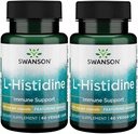 Swanson L- Histidin - Přednášející Ajipure 500 mg 60 Veg Caps (2 balení)